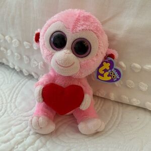NWT Ty Julep Pink and Red Plush Monkey